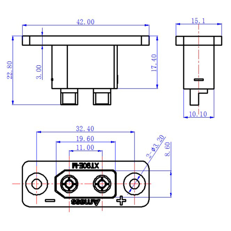 Drone Battery Connector - 30PCSAmass negro XT90E-M conectores de montaje