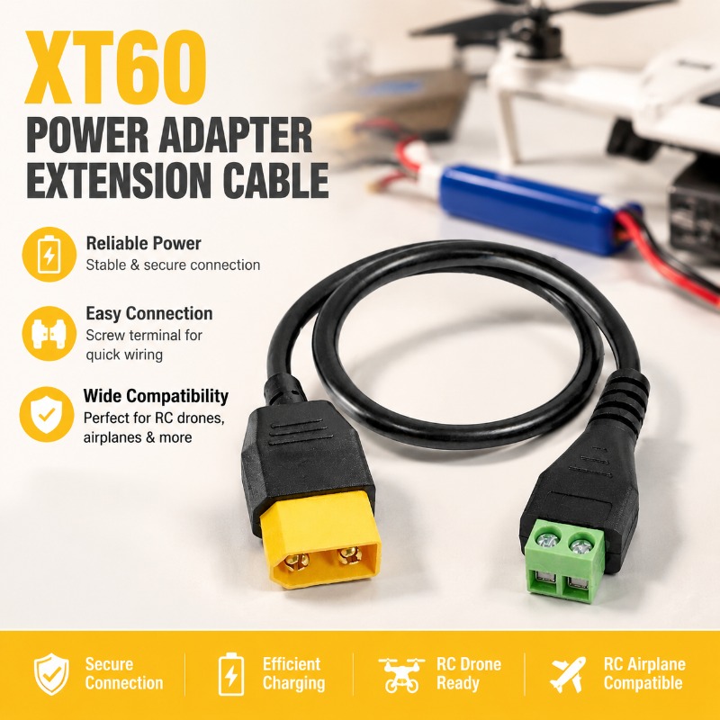 Drone Battery Balance Charger - Conector XT60 Macho Hembra a Cable