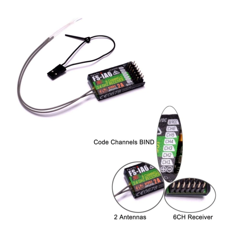 Receptor Flysky FS-IA6 6CH ant - Drone Battery Plate reseña y precio