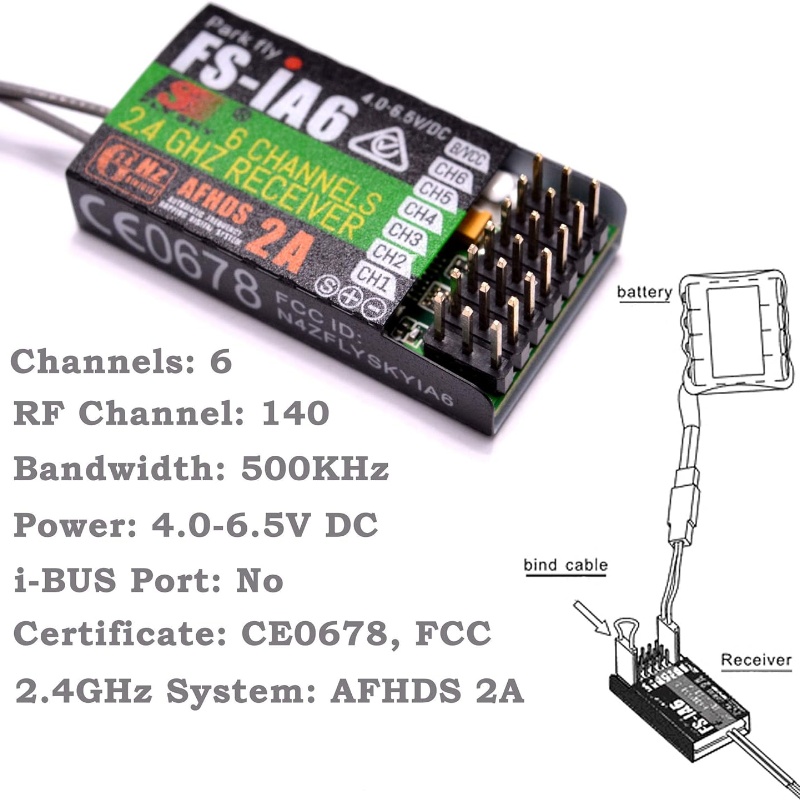 Receptor Flysky FS-IA6 6CH ant - Drone Battery Plate reseña y precio