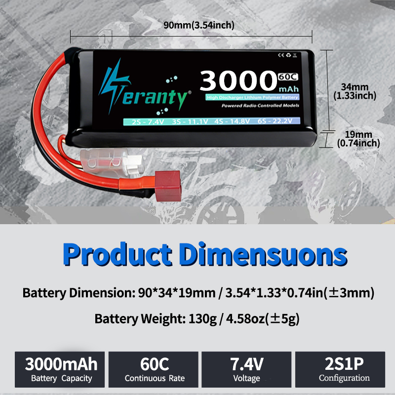 Batería Lipo TERANTY 2S 3000mA - Drone Battery Plate reseña y precio