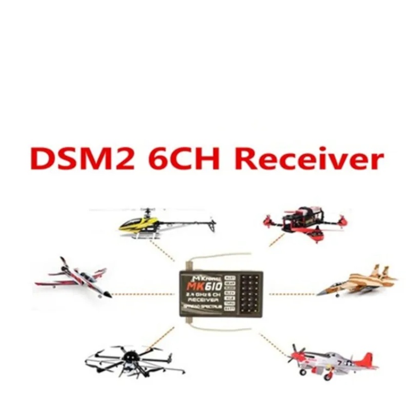 Receptor DSM2 MK610 AR6100 2,4 - Drone Battery Plate reseña y precio