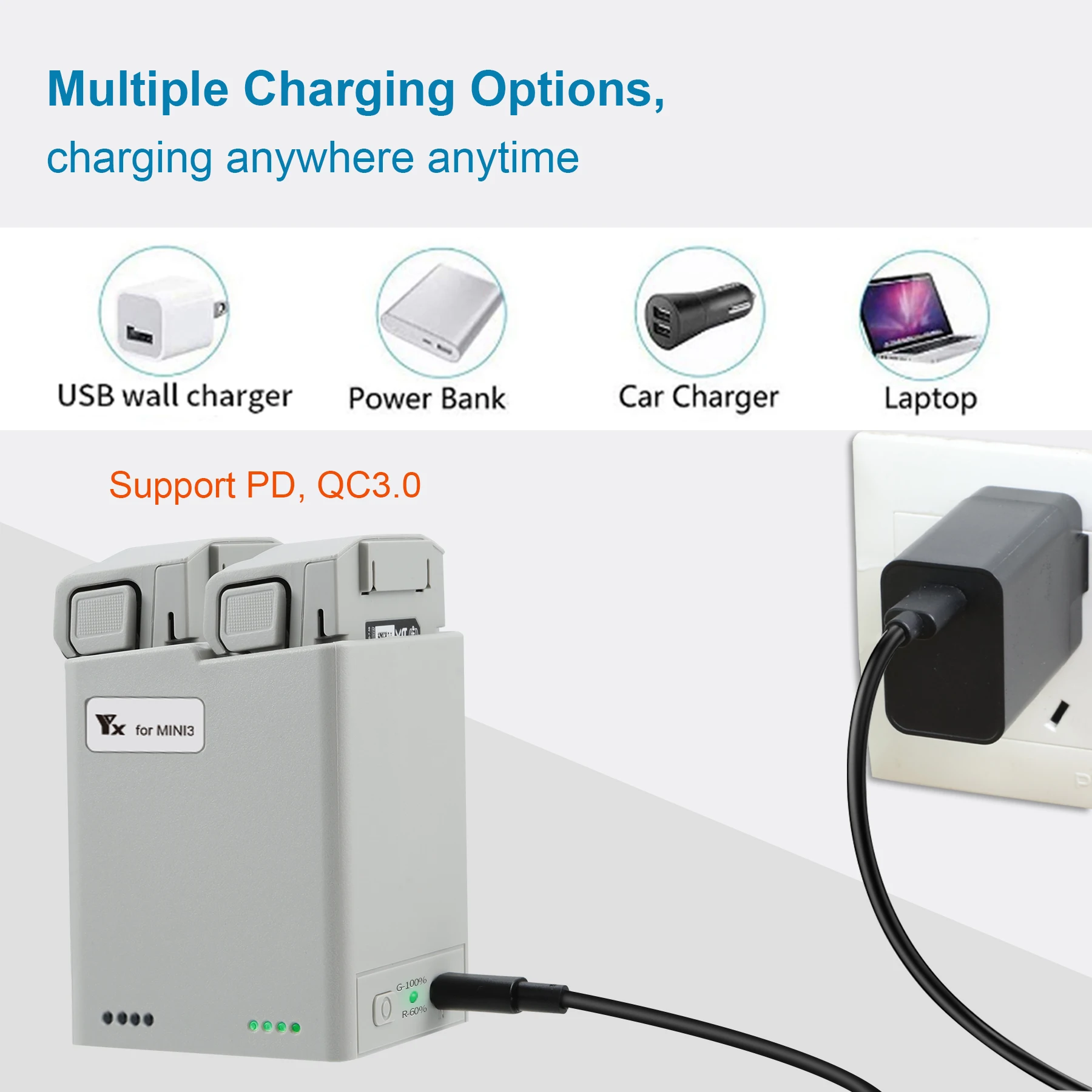 Cargador Hub para Dron DJI Min - Drone Battery Balance Charger reseña y precio