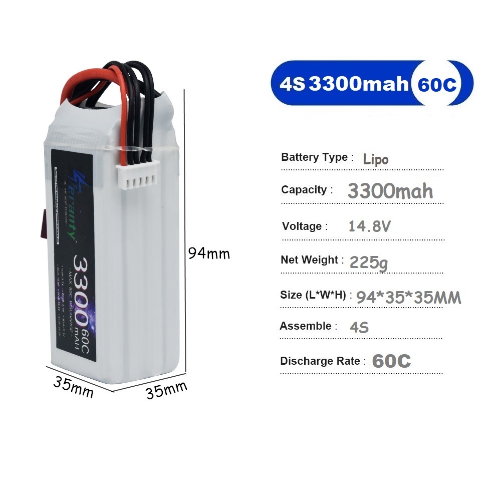 Batería recargable LiPo 4S 330 - Drone Battery Connector reseña y precio