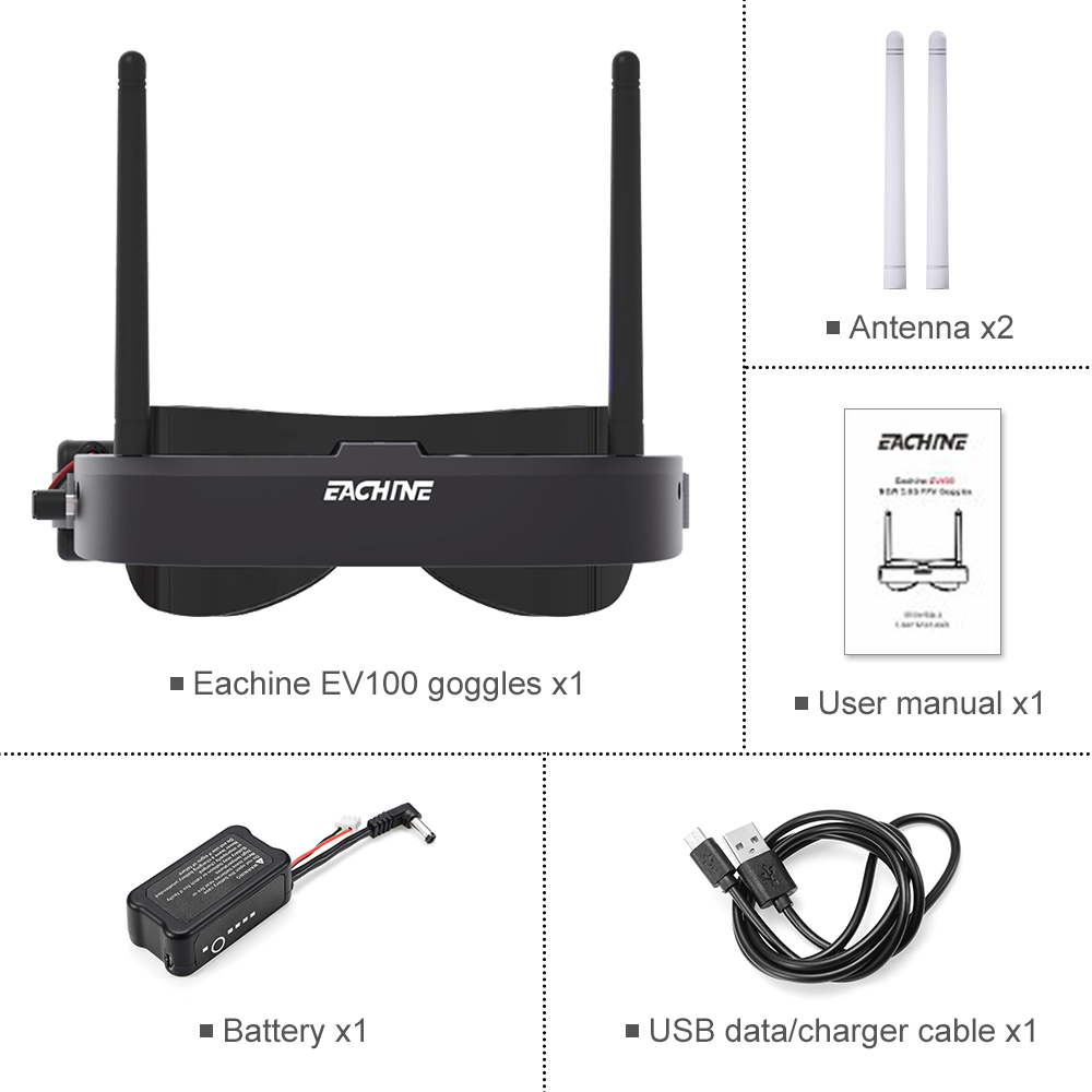 Gafas Eachine EV100 720*540 5, - Drone Battery Case reseña y precio