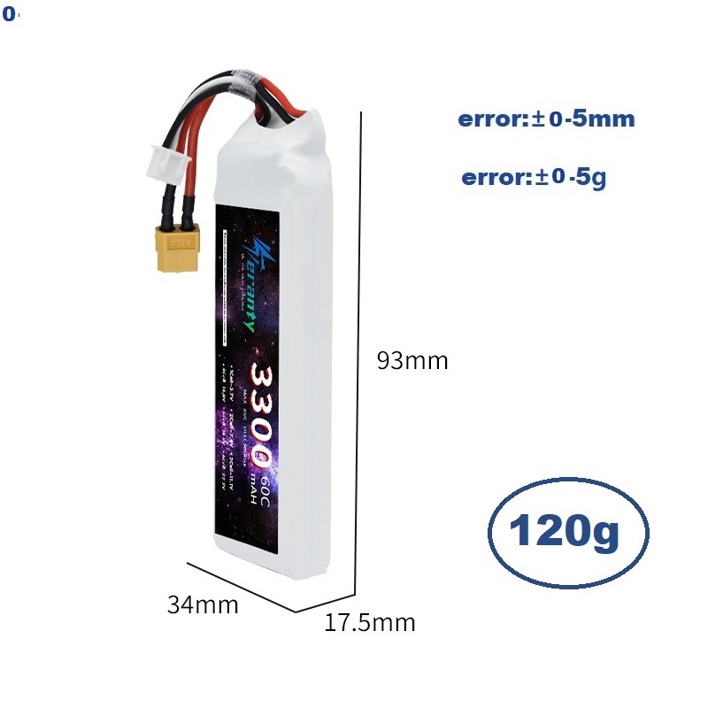 Batería LiPo 2S 7,4 V 3300mAh  - Drone Battery Connector reseña y precio