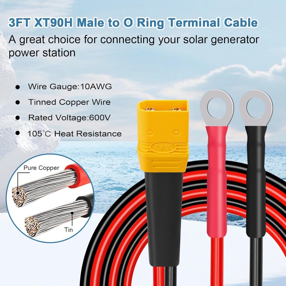 Cable de Terminal XT90 a O Rin - Drone Battery Connector reseña y precio