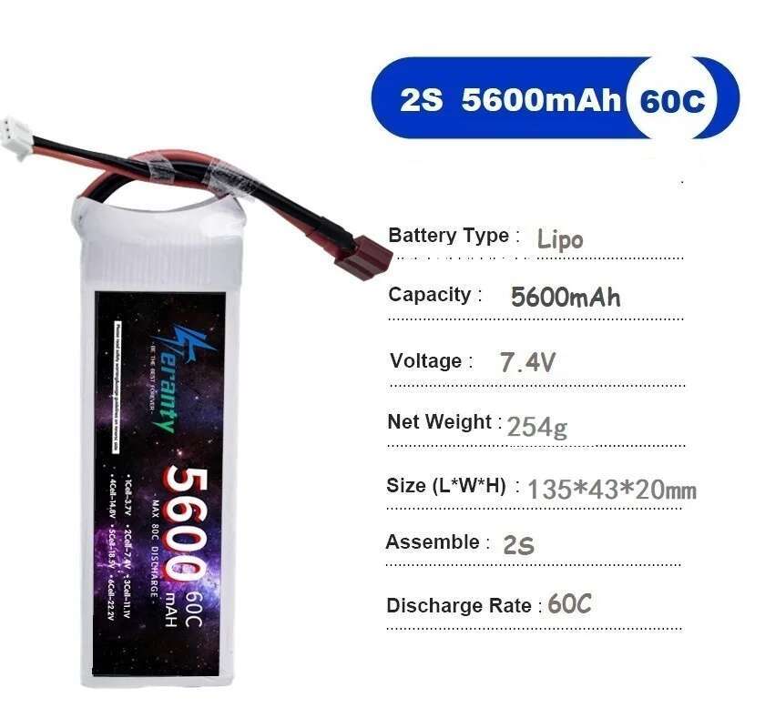 TERANTY 5600MAH 60C 2S 3S 4S 6 - Drone Battery 4S reseña y precio