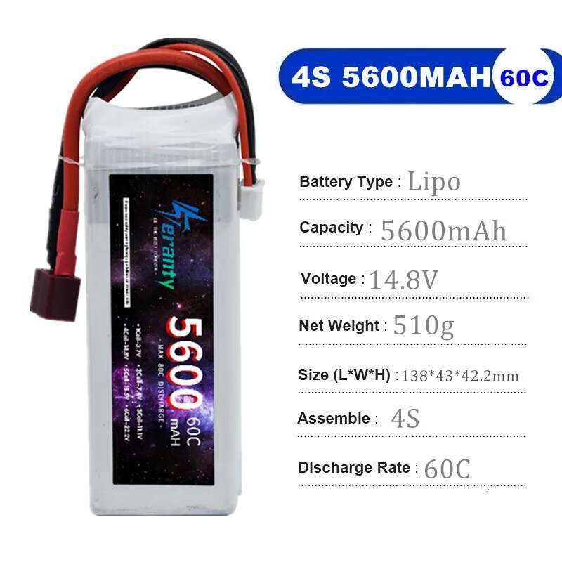 TERANTY 5600MAH 60C 2S 3S 4S 6 - Drone Battery 4S reseña y precio