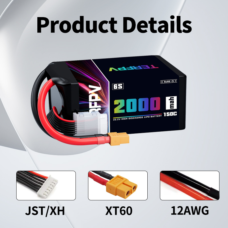 TERFPV 6S 22,2 V 2000mAh 150C/ - Drone Battery Plate reseña y precio